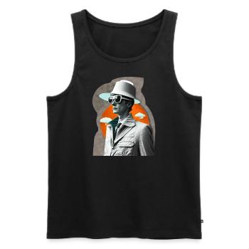 Retro Flash No46 - Männer Premium Bio Tank Top - Schwarz - Vorne - AI Model Male 178 light (178cm)