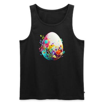 Colorful Easter egg and spring decoration - Men's Premium Organic Tank Top - black - Front - AI Model Male 178 light (178cm)