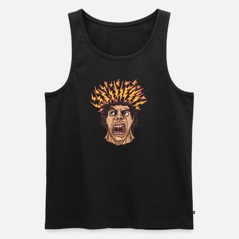 Mind Crazy - Männer Premium Bio Tank Top - Schwarz