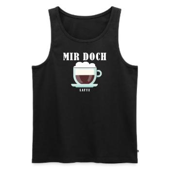 "Mir doch Latte" lustiges Wortspiel für Latte Fans - Männer Premium Bio Tank Top - Schwarz - Vorne - AI Model Male 178 light (178cm)