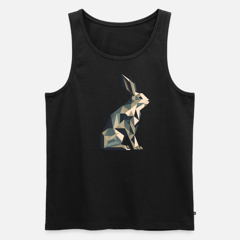 Origami Hase - Männer Premium Bio Tank Top - Schwarz