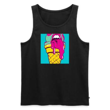POP-Art Eiscreme - Männer Premium Bio Tank Top - Schwarz - Vorne - Michal (187cm)