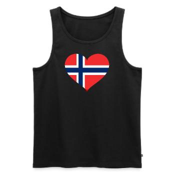 Heart Norway Flag 2023 17 May Souvenir Norway - Men's Premium Organic Tank Top - black - Front - AI Model Male 178 light (178cm)