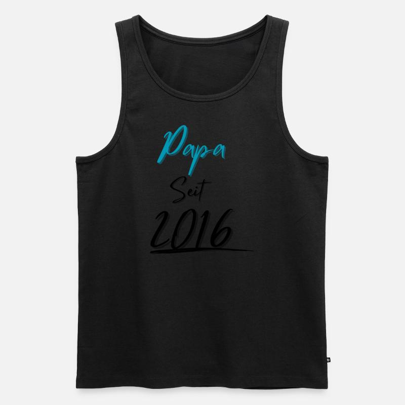 Papa seit 2016 - Männer Premium Bio Tank Top - Schwarz