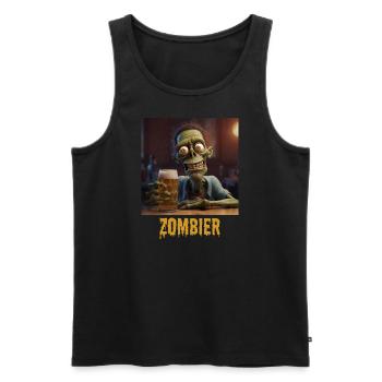 Zombier - Männer Premium Bio Tank Top - Schwarz - Vorne - Michal (187cm)