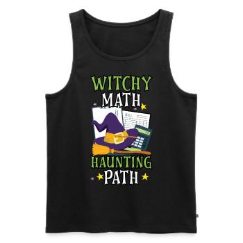 Witch Math Haunted Path Comptable Halloween - Débardeur bio Premium Homme - noir - Devant - AI Model Male 178 light (178cm)