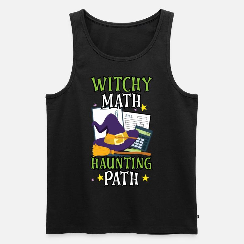 Hexenmathe Spukpfad Buchhalter Halloween - Männer Premium Bio Tank Top - Schwarz
