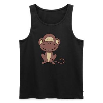 Affe - Männer Premium Bio Tank Top - Schwarz - Vorne - Michal (187cm)