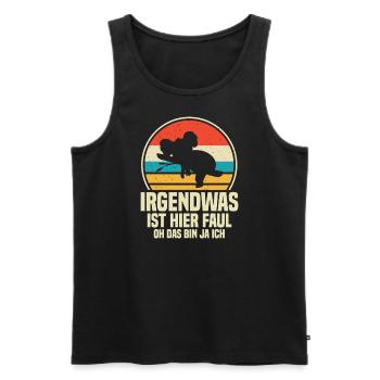 Irgendwas ist hier Faul OH DAS BIN JA ICH - Männer Premium Bio Tank Top - Schwarz - Vorne - Michal (187cm)