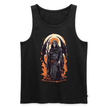 Ailé Grim Reaper Halloween horreur gothique - Débardeur bio Premium Homme - noir - Devant - AI Model Male 178 light (178cm)