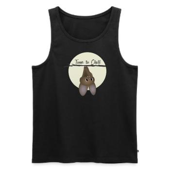 Bat - Time to relax - Men's Premium Organic Tank Top - black - Front - AI Model Male 178 light (178cm)