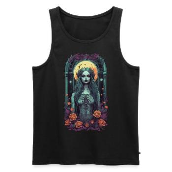 Okkultes Vintage Goth Girl Dunkle Ästhetik - Männer Premium Bio Tank Top - Schwarz - Vorne - AI Model Male 178 light (178cm)