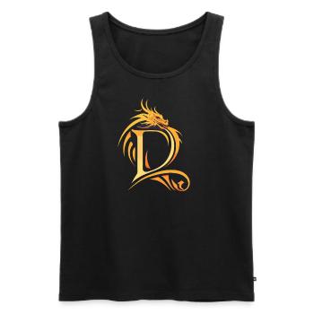 Buchstabe D mit Drache - Männer Premium Bio Tank Top - Schwarz - Vorne - AI Model Male 178 light (178cm)