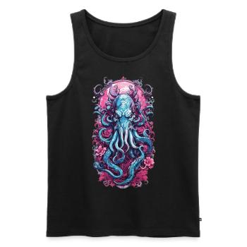 Occult Kraken Monster Halloween Goth Design - Men's Premium Organic Tank Top - black - Front - Michal (187cm)