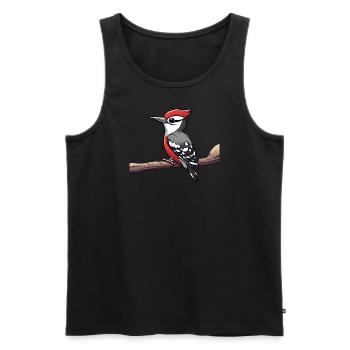 Woodpecker - Men's Premium Organic Tank Top - black - Front - AI Model Male 178 light (178cm)