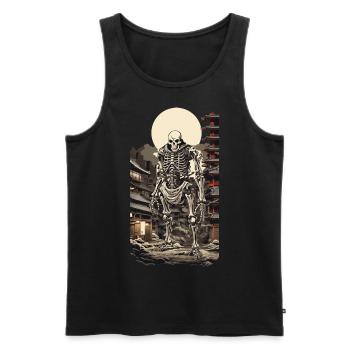Dystopisches Yokai Skelett Ukiyo-E Manga Stil - Männer Premium Bio Tank Top - Schwarz - Vorne - Michal (187cm)