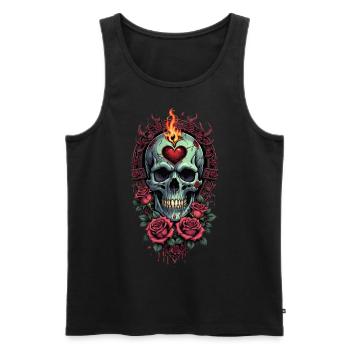 Skull in Love - Männer Premium Bio Tank Top - Schwarz - Vorne - Michal (187cm)
