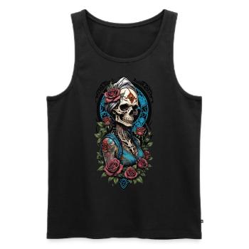 Roses of red - Männer Premium Bio Tank Top - Schwarz - Vorne - Michal (187cm)