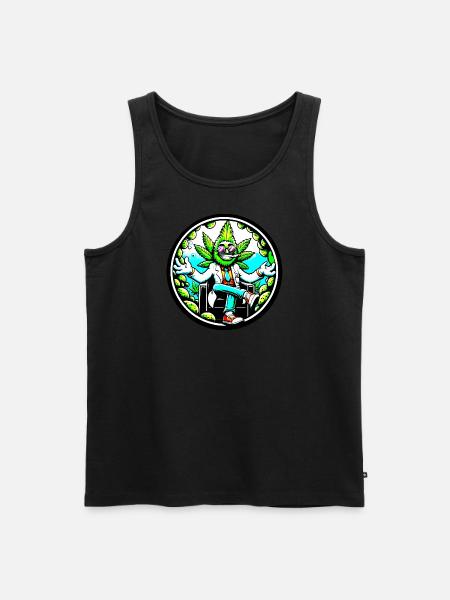 Cannabis Held im Anzug - Männer Premium Bio Tank Top - Schwarz