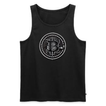 bitcoin pencil round - Männer Premium Bio Tank Top - Schwarz - Vorne - Michal (187cm)