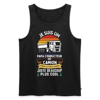 Father's Day T-shirt - Trucker Dad - Men's Premium Organic Tank Top - black - Front - AI Model Male 178 light (178cm)