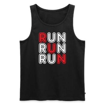 Run Run Run - Marathon Jogging Runner - Männer Premium Bio Tank Top - Schwarz - Vorne - AI Model Male 178 light (178cm)