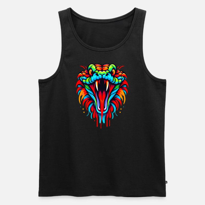 Schlangenkopf frontal - Männer Premium Bio Tank Top - Schwarz