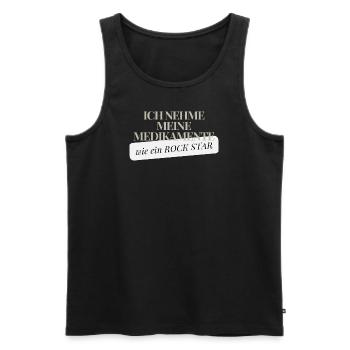 wie ein ROCK STAR - Männer Premium Bio Tank Top - Schwarz - Vorne - Michal (187cm)