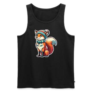 Christmas Fox Mr. - Men's Premium Organic Tank Top - black - Front - AI Model Male 178 light (178cm)