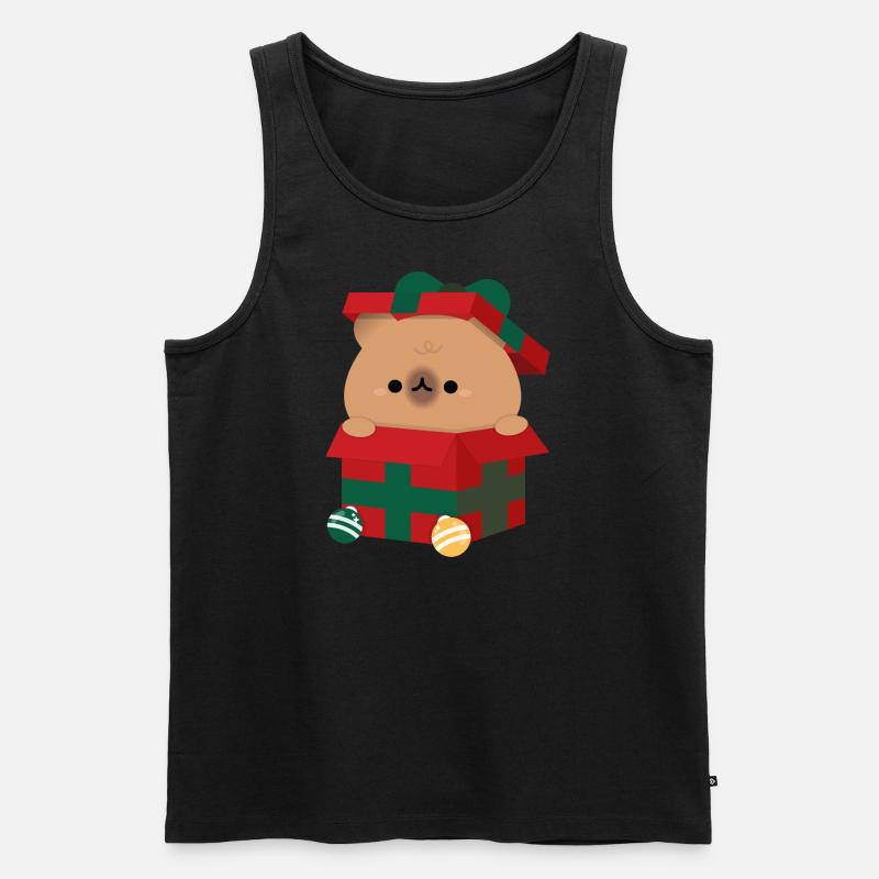 Capybara Weihnachtsgeschenk - Männer Premium Bio Tank Top - Schwarz