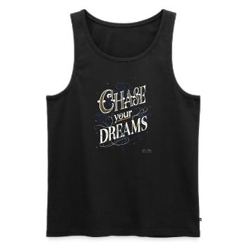 Folge Deinen Träumen - Männer Premium Bio Tank Top - Schwarz - Vorne - AI Model Male 178 light (178cm)