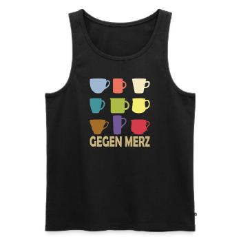All cups against Merz - Men's Premium Organic Tank Top - black - Front - Michal (187cm)