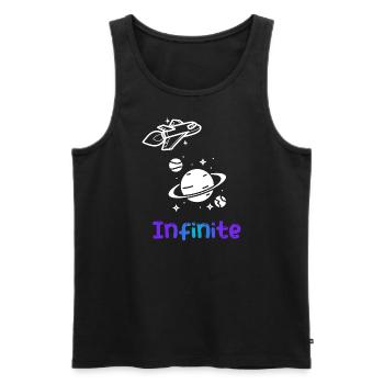 Space Rocket - Men's Premium Organic Tank Top - black - Front - AI Model Male 178 light (178cm)