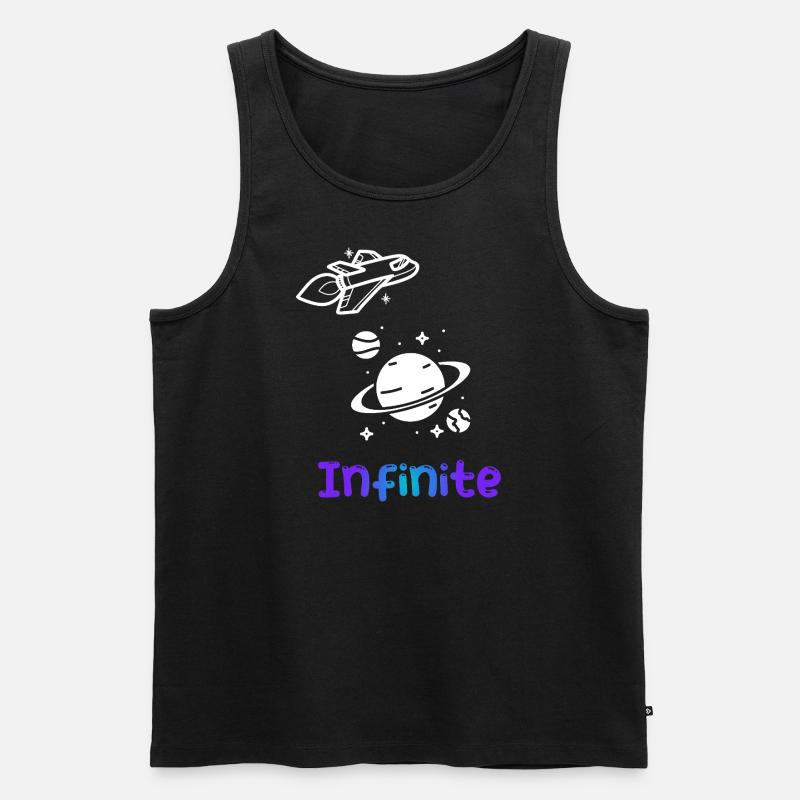 Weltraum Rakete - Männer Premium Bio Tank Top - Schwarz