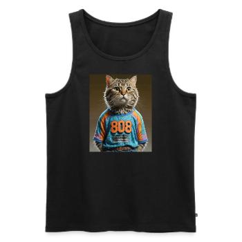 808Cat Adult - Männer Premium Bio Tank Top - Schwarz - Vorne - Michal (187cm)