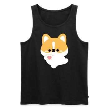 Love Corgi - Men's Premium Organic Tank Top - black - Front - AI Model Male 178 light (178cm)