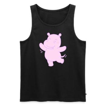 Nilpferd Tanzen Tanzkurs Gute Laune - Männer Premium Bio Tank Top - Schwarz - Vorne - Michal (187cm)