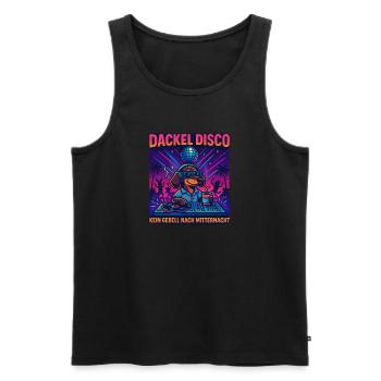 Dackel Disco – Kein Gebell erlaubt - Männer Premium Bio Tank Top - Schwarz - Vorne - Michal (187cm)