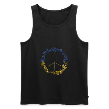 PEACE UKRAINE - Floral Edition - Symbol - Men's Premium Organic Tank Top - black - Front - Michal (187cm)