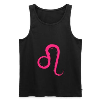 Löwe Leo Sternzeichen Design Symbol Rosa Pink - Männer Premium Bio Tank Top - Schwarz - Vorne - AI Model Male 178 light (178cm)