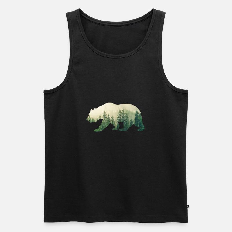 Wald Grizzly - Männer Premium Bio Tank Top - Schwarz