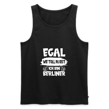 ICH BIN BERLINER BERLIN - Männer Premium Bio Tank Top - Schwarz - Vorne - AI Model Male 178 light (178cm)