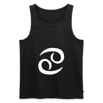 Signe du zodiaque Cancer - Symbole du signe du zodiaque - Débardeur bio Premium Homme - noir - Devant - AI Model Male 178 light (178cm)