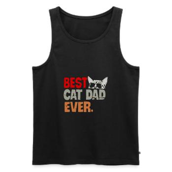Best Cat Dad Ever chat amoureux du chat cadeau - Débardeur bio Premium Homme - noir - Devant - Michal (187cm)