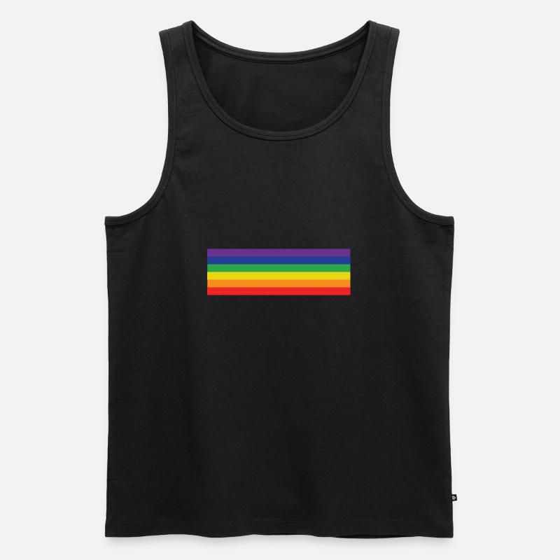 Regenbogen Flagge - Männer Premium Bio Tank Top - Schwarz
