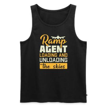 Ramp Agent Loading And Unloading The Skies - Men's Premium Organic Tank Top - black - Front - AI Model Male 178 light (178cm)