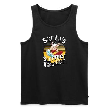 Santa's Summer Vacation Surfing Weihnachtsmann - Männer Premium Bio Tank Top - Schwarz - Vorne - AI Model Male 178 light (178cm)