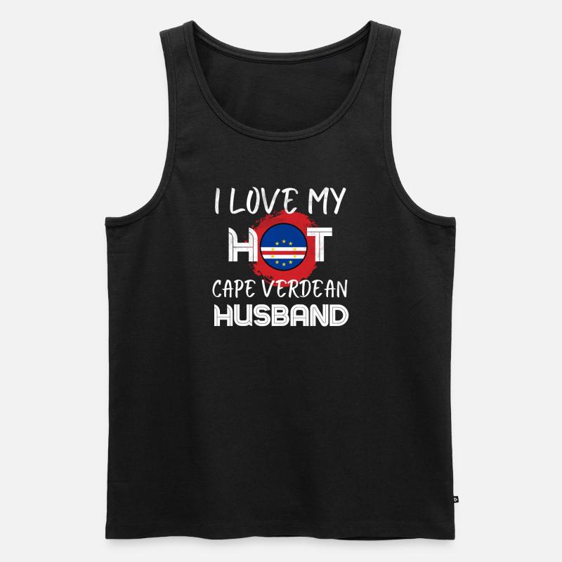 Funny Cape Verdean Husband - Männer Premium Bio Tank Top - Schwarz