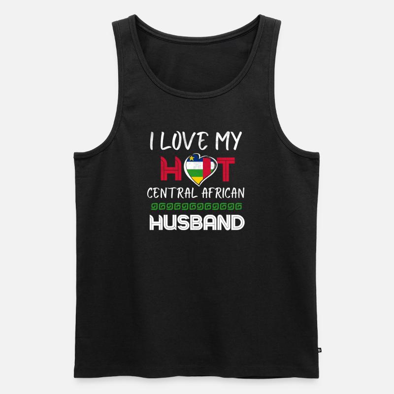 Funny Central African Husband - Männer Premium Bio Tank Top - Schwarz