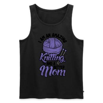 I am an amazing Knitting mom - Männer Premium Bio Tank Top - Schwarz - Vorne - AI Model Male 178 light (178cm)